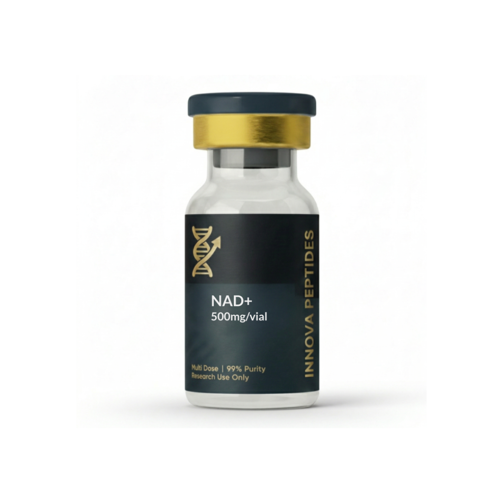 Vial de NAD+ 500mg liofilizado de alta pureza Innova Biotech para protocolos de laboratorio.