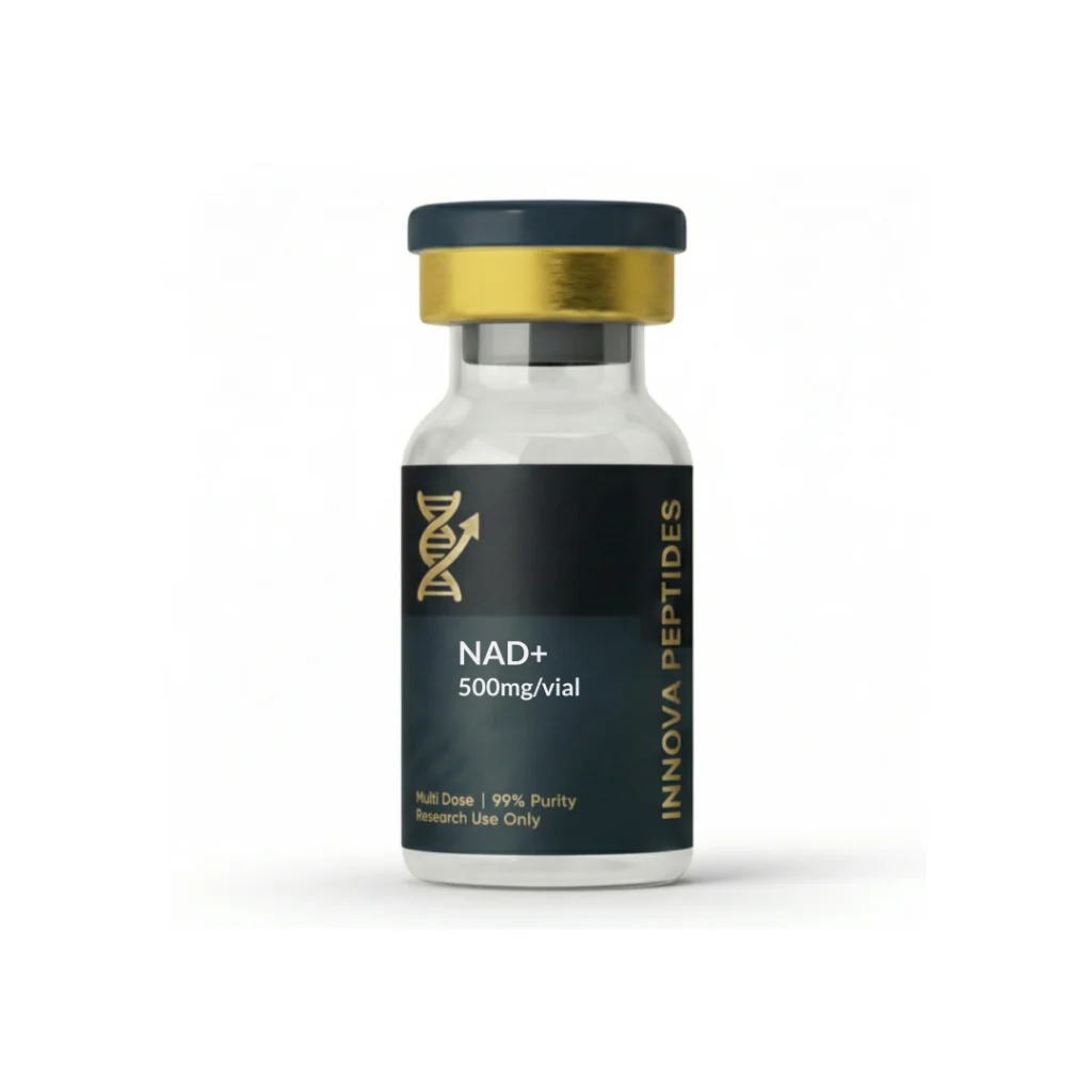 Vial de NAD+ 500mg liofilizado de alta pureza Innova Biotech para protocolos de laboratorio.